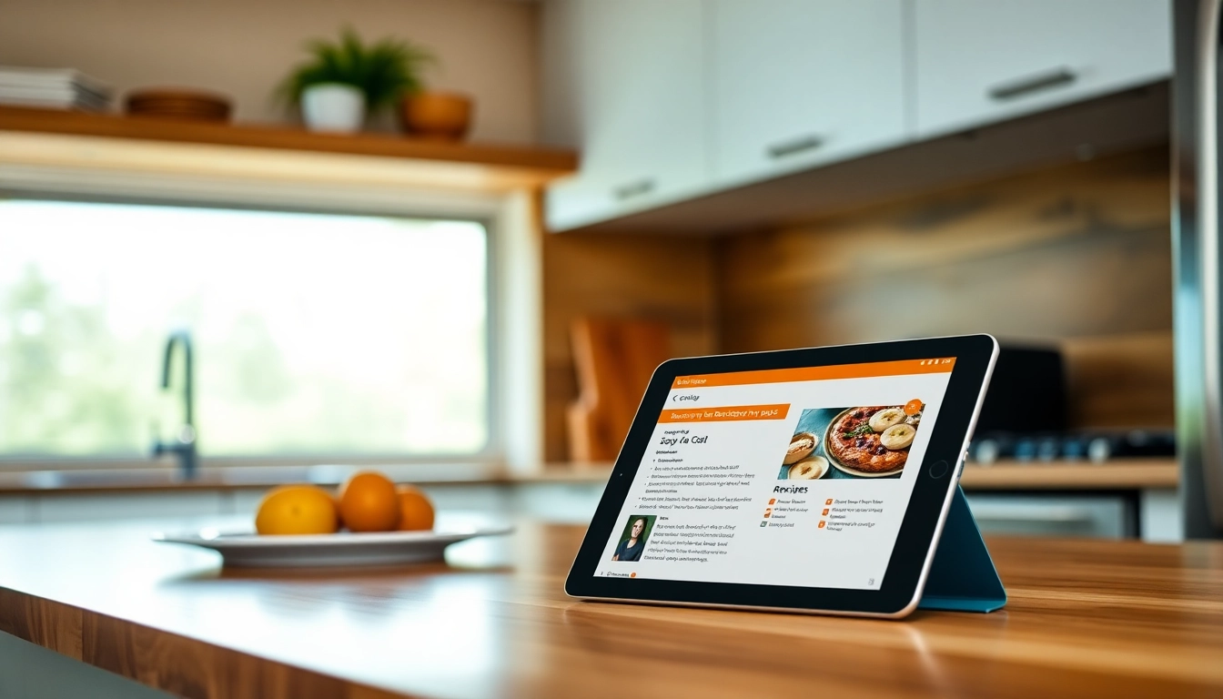 Save recipes my way with an organized digital app shown on a tablet in a stylish kitchen setting.