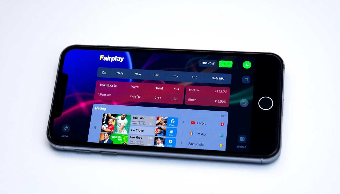 Fairplay platform app showing live sports betting and casino games with real-time updates, emphasizing ease and security for users.