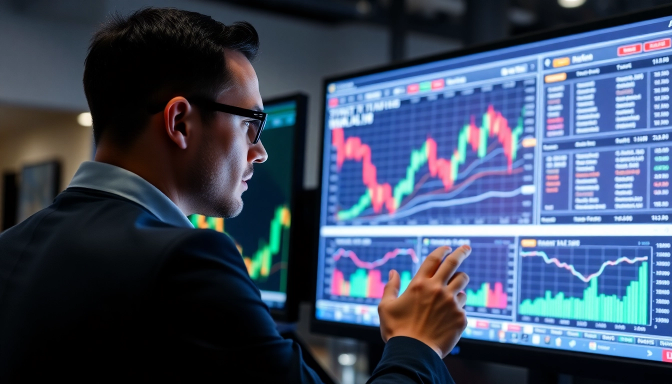 Trading view interface showing detailed financial charts and trading analytics for investors
